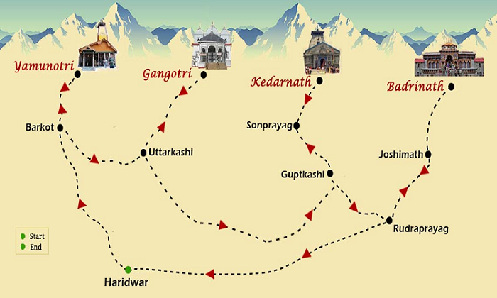 Chardham Route Map